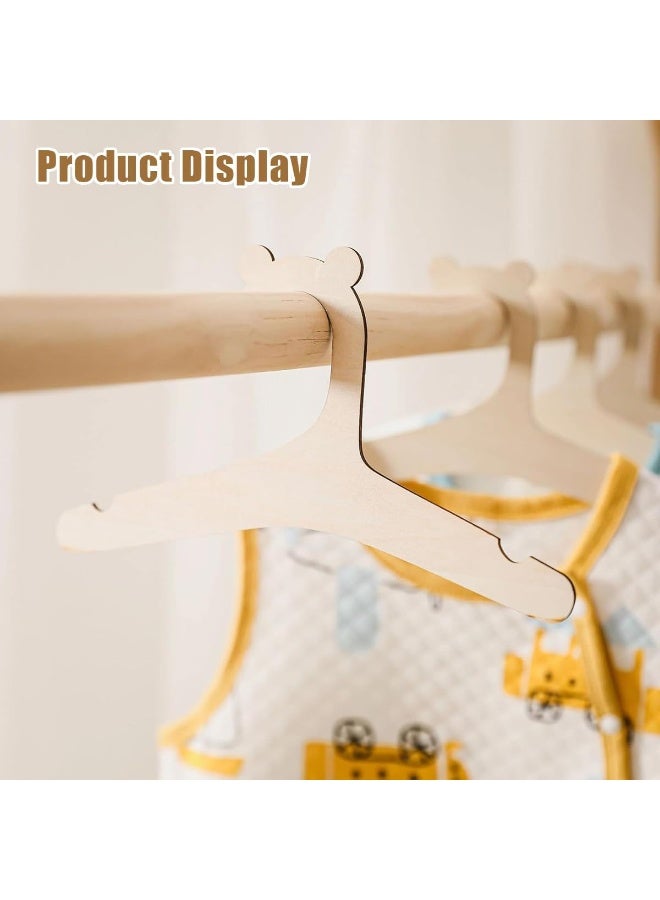 insular 20Pcs Wooden Baby Hangers, Bear Shaped Kids Clothes Hangers for Toddler Closet Organization, Natural Wood Non-Slip Hangers for Nursery, Cute Children‘s Clothing Hangers - Image 3